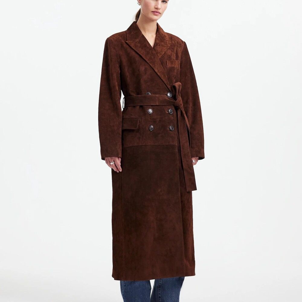 Alexa Chung for Madewell Double-Breasted Blazer Overcoat Long Jacket M 291099